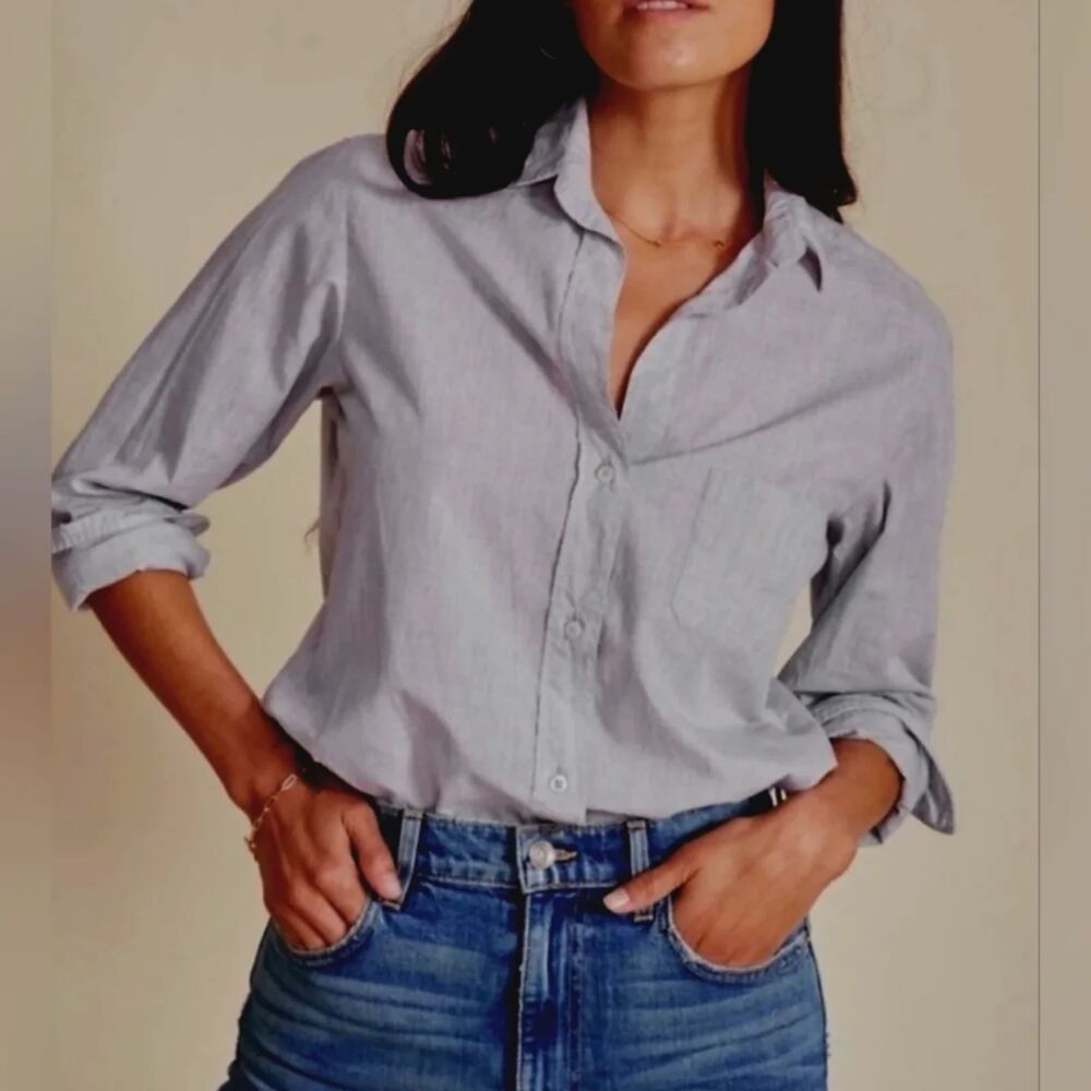 Grayson The Hero Anthropologie Button Up Linen Chambray Relaxed Coastal